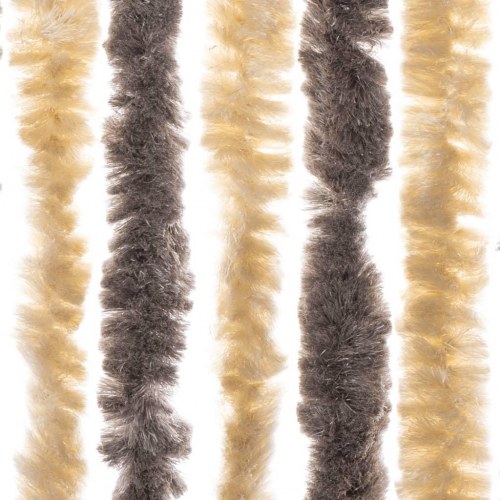 Flueforhæng 100×220 cm i chenille - mørkebrun/beige