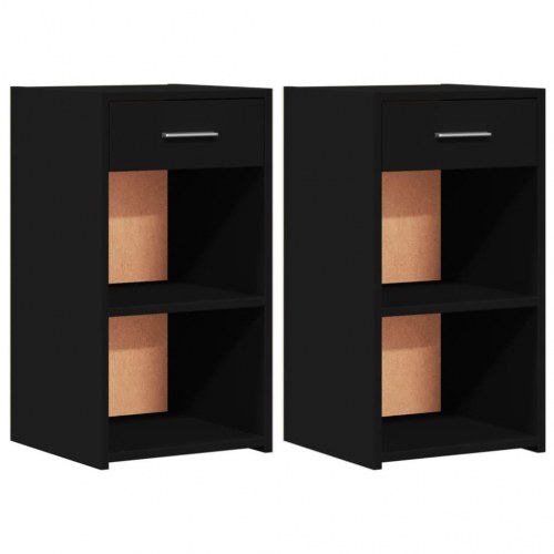 Sengeborde 2 stk. 35 x 34 x 65 cm - sort