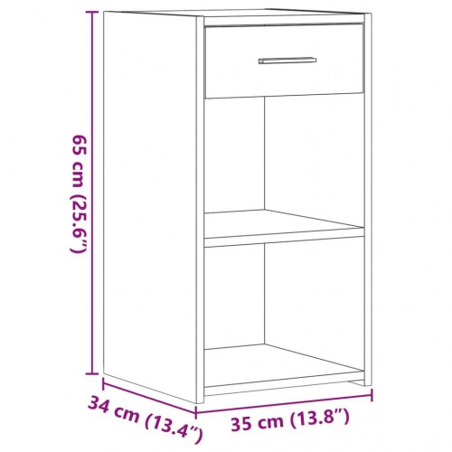 Sengeborde 2 stk. 35 x 34 x 65 cm - sort