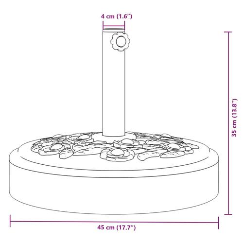 Parasolfod til Ø38/48 mm stænger 25 kg rund