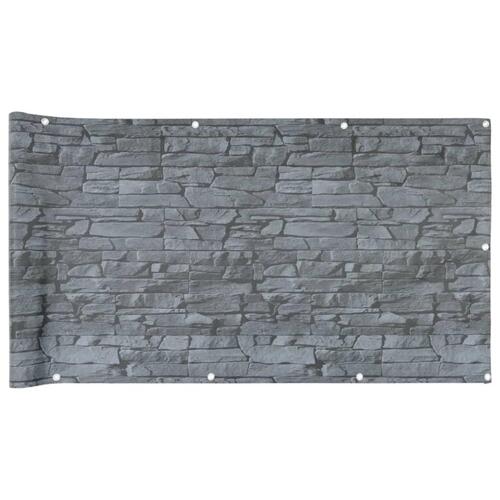 Altanafskærmning 400x75 cm PVC stendesign grå