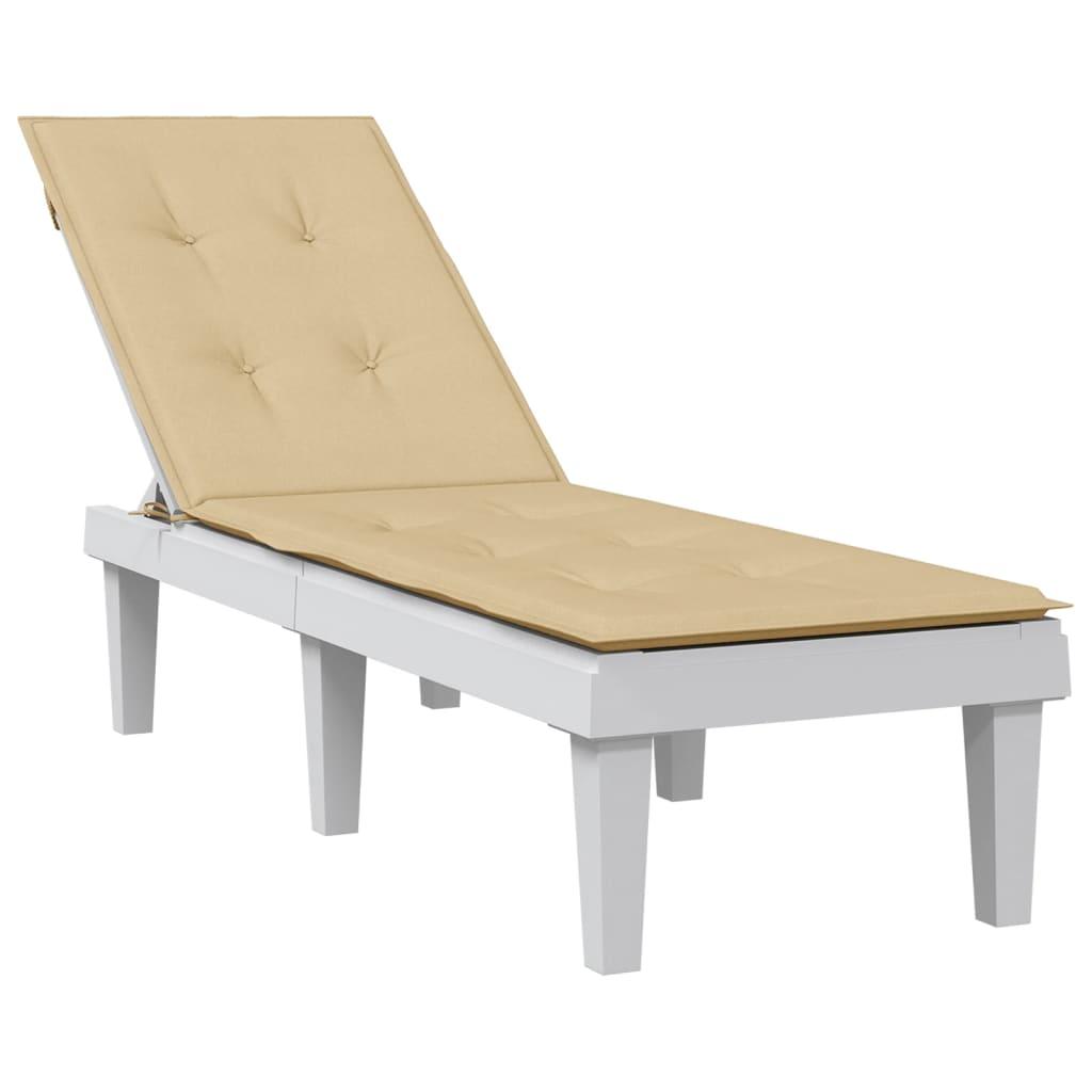 Hynde til dækstol (75+105) x 50 x 4 cm stof meleret beige