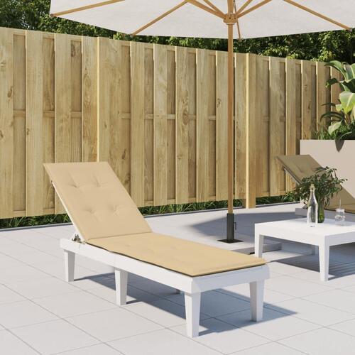 Hynde til dækstol (75+105) x 50 x 4 cm stof meleret beige