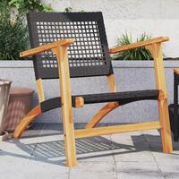 Havestole 2 stk. polyrattan og akacietræ sort