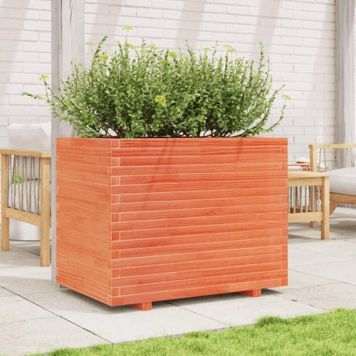 Plantekasse i massivt fyrretræ 90 x 60 x 72,5 cm - gyldenbrun