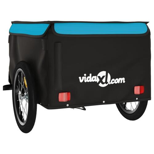 Cykelanhænger 45 kg jern sort og blå