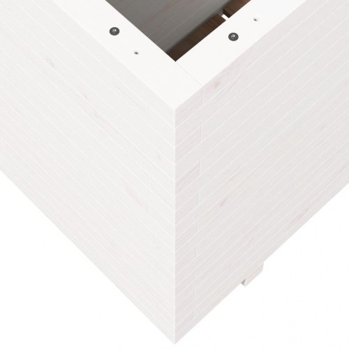 Plantekasse i massivt fyrretræ 70 x 40 x 72,5 cm - hvid