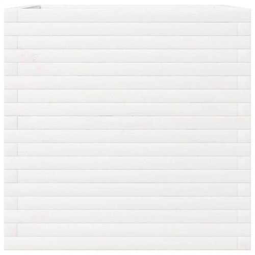Plantekasse i massivt fyrretræ 70 x 70 x 68,5 cm - hvid