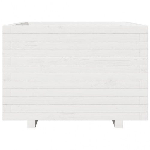 Plantekasse i massivt fyrretræ 70 x 70 x 49,5 cm - hvid