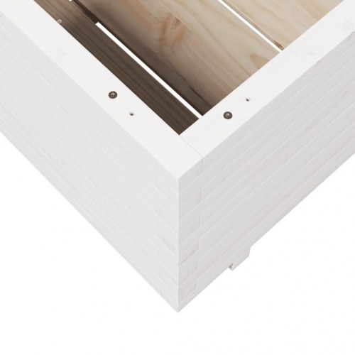 Plantekasse i massivt fyrretræ 70 x 70 x 49,5 cm - hvid
