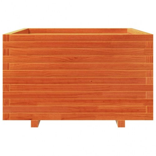 Plantekasse i massivt fyrretræ 80 x 80 x 49,5 cm - gyldenbrun