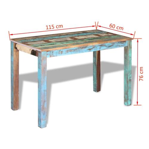 Spisebord 115x60x76 cm massivt genbrugstræ