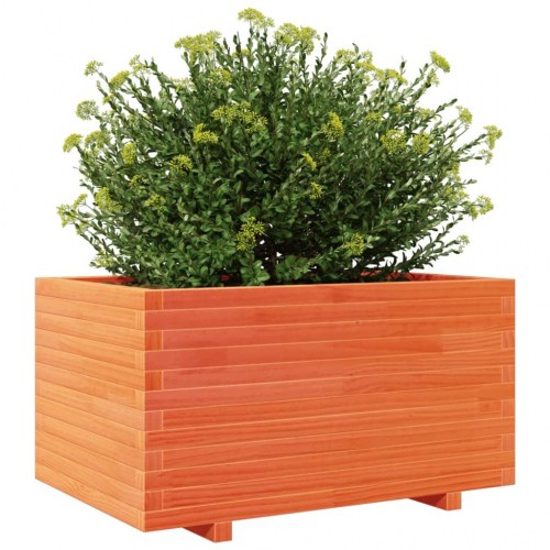 Plantekasse i massivt fyrretræ 90 x 60 x 49,5 cm - gyldenbrun