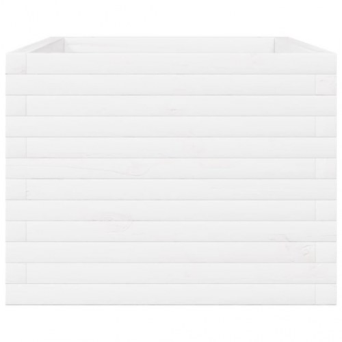 Plantekasse i massivt fyrretræ 110 x 60 x 49,5 cm - hvid