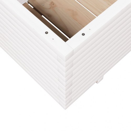 Plantekasse i massivt fyrretræ 110 x 60 x 49,5 cm - hvid