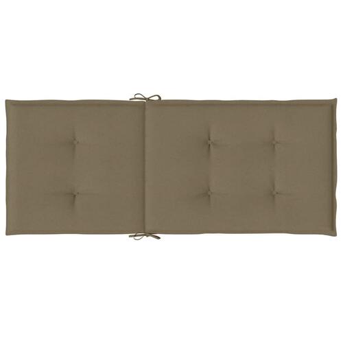 Stolehynder med høj ryg 4 stk. 120x50x4 cm stof gråbrun