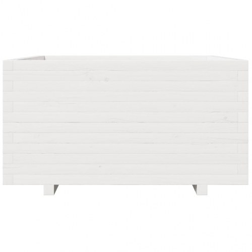Plantekasse i massivt fyrretræ 90 x 90 x 49,5 cm - hvid