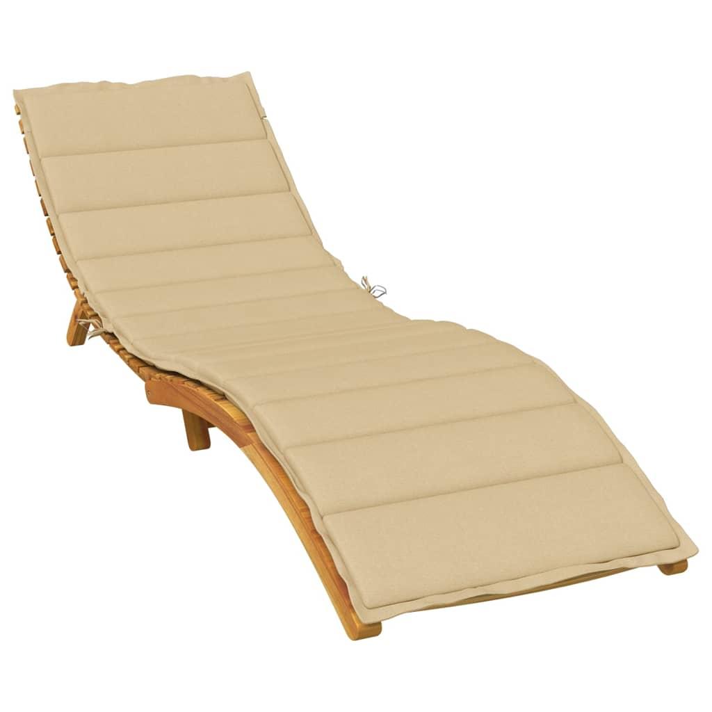 Hynde til liggestol 200×50×4 cm - stof, meleret beige