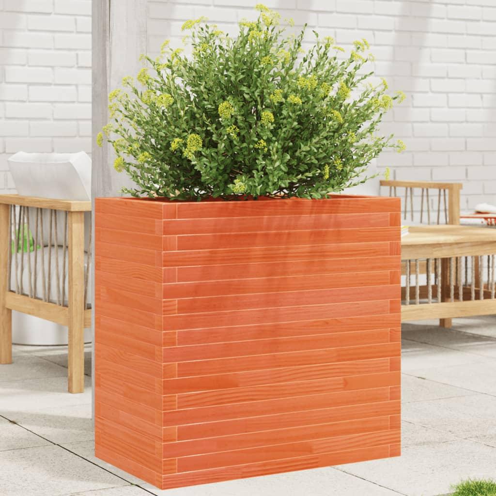 Plantekasse 70x40x68,5 cm massivt fyrretræ gyldenbrun