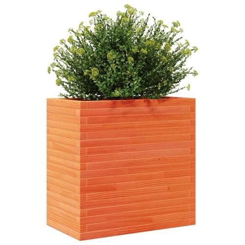 Plantekasse 70x40x68,5 cm massivt fyrretræ gyldenbrun
