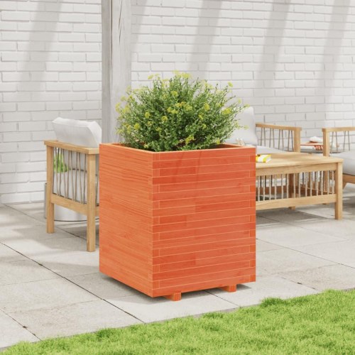 Plantekasse 60 x 60 x 72,5 cm i massivt fyrretræ - gyldenbrun