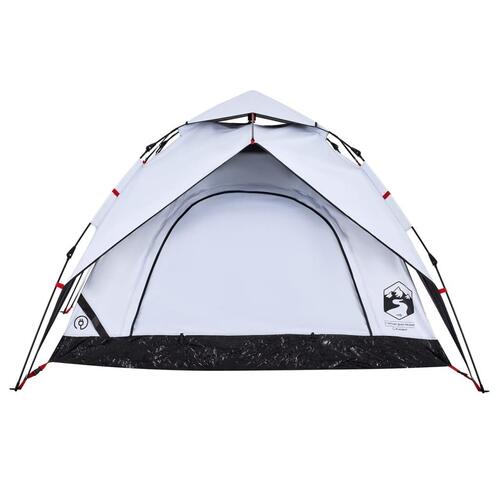 3-personers campingtelt kuppel quick-release mørklægning hvid