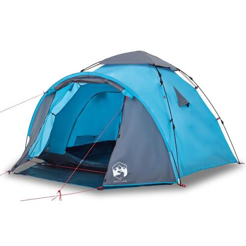 3-personers campingtelt kuppel quick-release blå