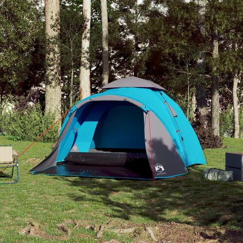 3-personers campingtelt kuppel quick-release blå