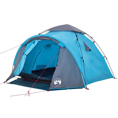 3-personers campingtelt kuppel quick-release blå