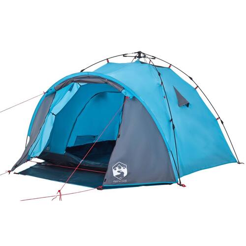 3-personers campingtelt kuppel quick-release blå