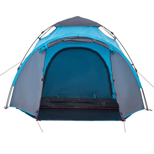 3-personers campingtelt kuppel quick-release blå