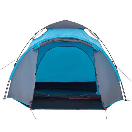 3-personers campingtelt kuppel quick-release blå