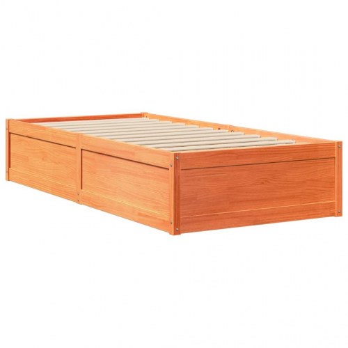 Sengeramme uden madras 90 x 190 cm i massivt fyrretræ - gyldenbrun