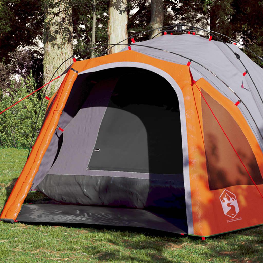 3 Personers Campingtelt Kuppel Quick Release Grå Og Orange
