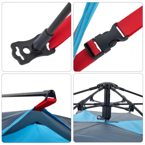 5-personers campingtelt kuppel quick-release blå