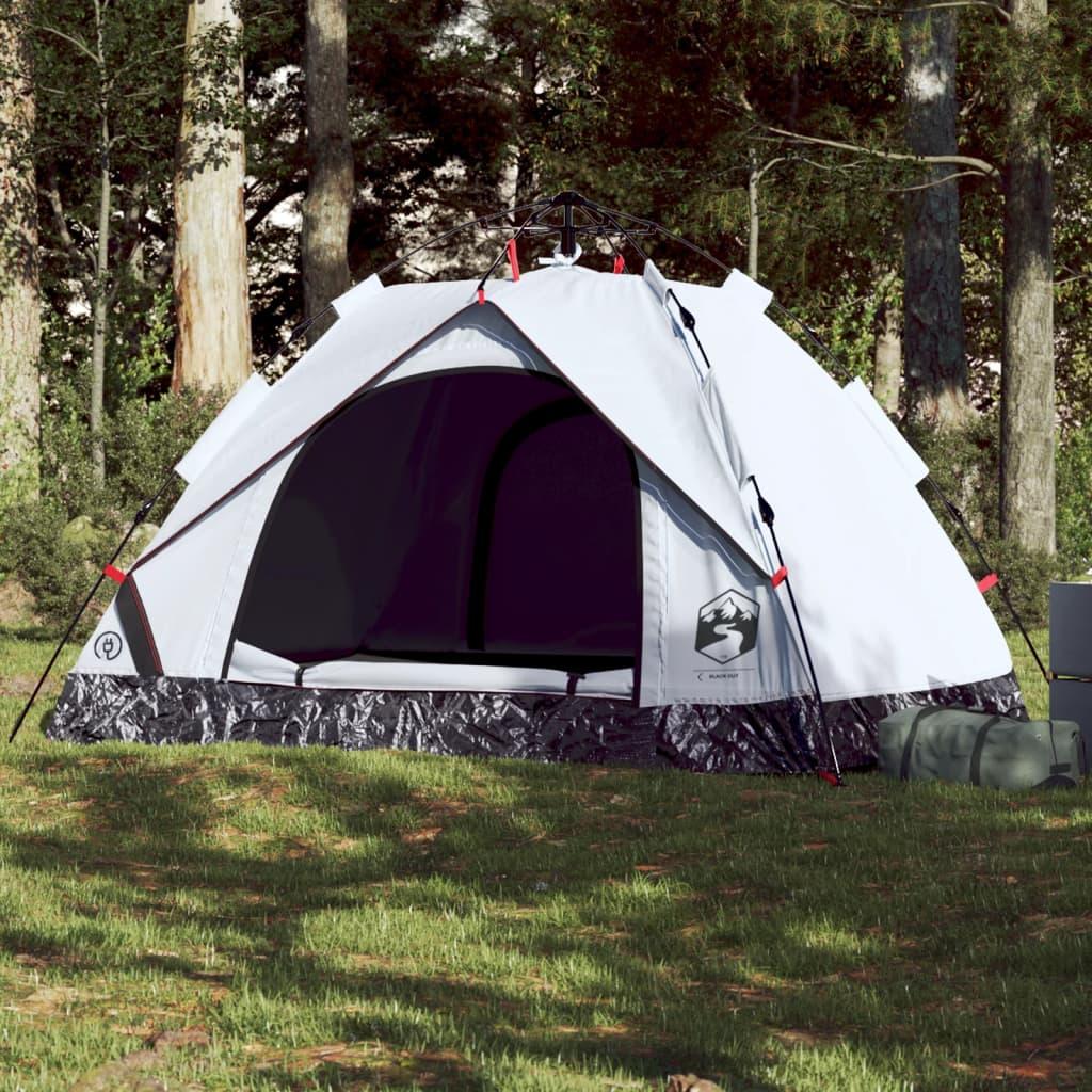 2-personers campingtelt kuppel quick-release mørklægning hvid