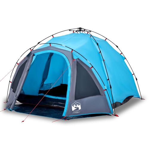 3-personers campingtelt kuppel quick-release blå