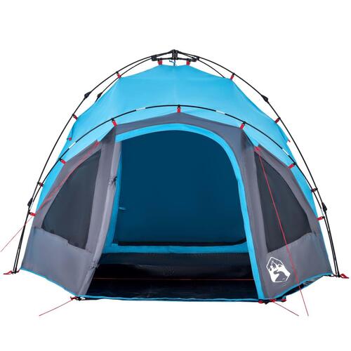 3-personers campingtelt kuppel quick-release blå