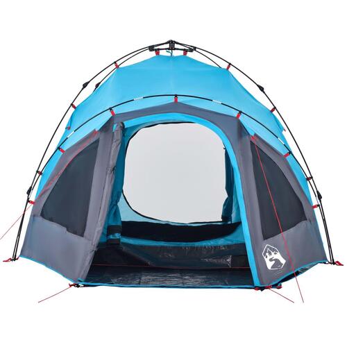 3-personers campingtelt kuppel quick-release blå