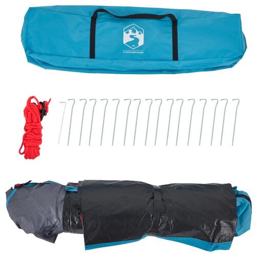3-personers campingtelt kuppel quick-release blå