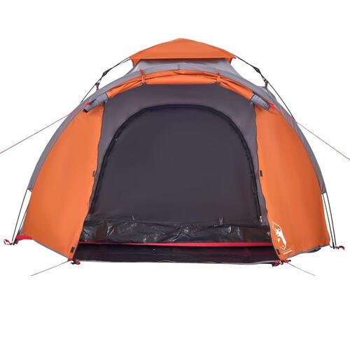 3-personers campingtelt kuppel quick-release grå og orange