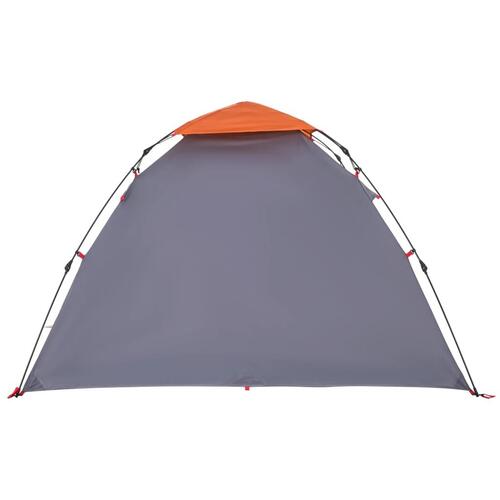 3-personers campingtelt kuppel quick-release grå og orange