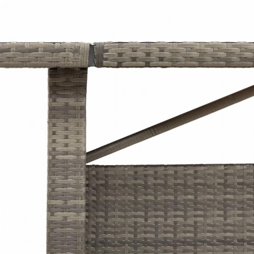 Havebord i polyrattan med akacietop 240 × 90 × 75 cm - grå