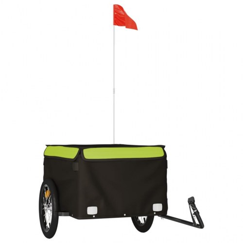 Cykelanhænger 45 kg - jern, sort/grøn