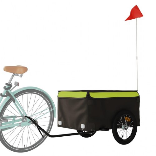 Cykelanhænger 45 kg - jern, sort/grøn