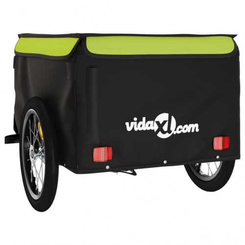 Cykelanhænger 45 kg - jern, sort/grøn