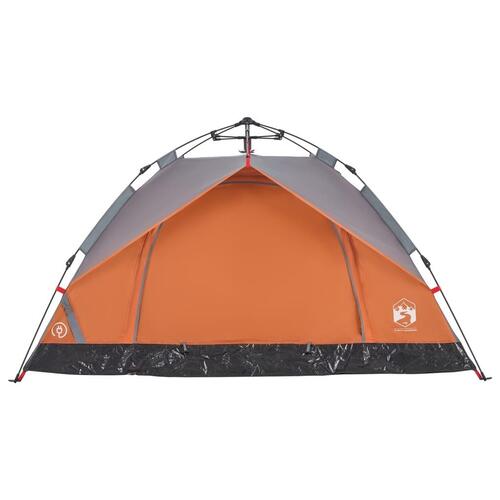 2-personers campingtelt kuppel quick-release grå og orange