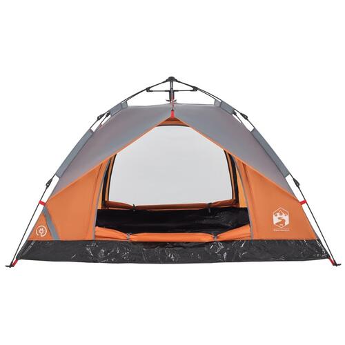 2-personers campingtelt kuppel quick-release grå og orange