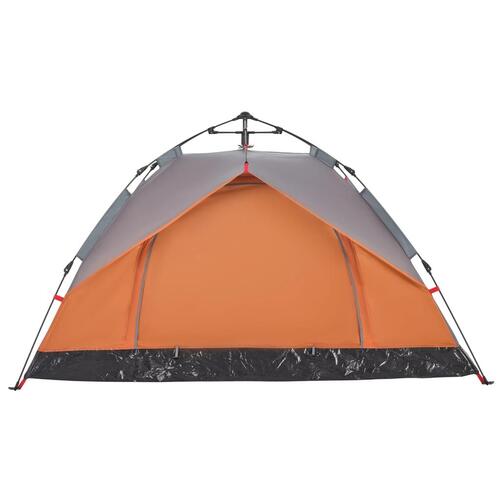 2-personers campingtelt kuppel quick-release grå og orange