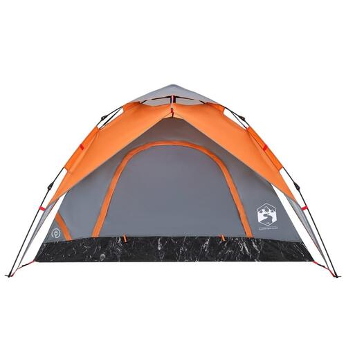 5-personers campingtelt kuppel quick-release grå og orange